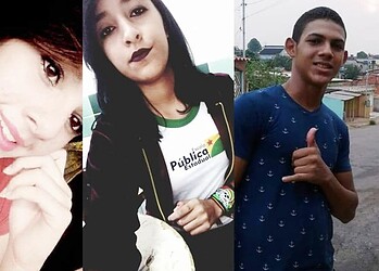 Amanda Gomes (esq.), Isabele Lima e Vitor de Lima sumiram no domingo (5) quando saíram para a Expoacre. Lima foi achado morto na terça (7) no bairro Taquari, em Rio Branco (Foto Arquivo da família)
