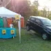 O automóvel em exposição, momentos antes do sorteio