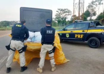 Mais de seis toneladas de alimento irregular foram apreendidos durante operação — Foto PRF-AC Divulgação