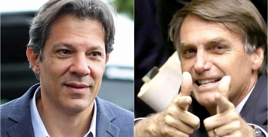 Datafolha: Bolsonaro tem 56% dos votos válidos e Haddad, 44%