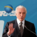 O presidente Michel Temer discursa durante cerimônia de posse do novo ministro da Secretaria-Geral da Presidência da República, Ronaldo Fonseca de Souza, no Palácio do Planalto.