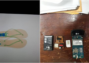 Detento é flagrado tentando entrar em presídio com celular escondido em sandália