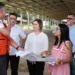 Rio Acre se aproxima da cota de alerta; prefeita visita obras no Parque de Exposições