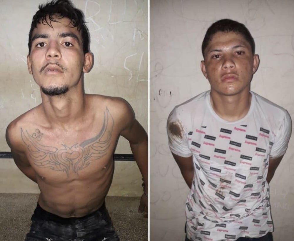 Assaltantes são presos após serem flagrados roubando e agredindo família no interior do AC — Foto Divulgação PM-AC