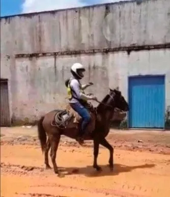 Morador de Manoel Urbano viraliza nas redes sociais ao criar “cavalo-taxi”