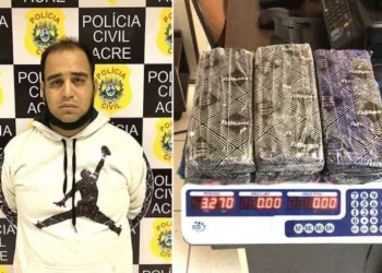 Equatoriano Victor Alfonso Vargas Pluas foi preso com mais de três quilos de cocaína no Acre — Foto Divulgação Polícia Civil