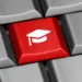 Computer key - graduation cap