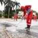Prefeitura de Rio Branco realiza lavagem das calçadas nas praças centrais da cidade