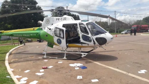 Helicóptero do Estado colide com caminhão no Segundo Distrito; ninguém ficou ferido