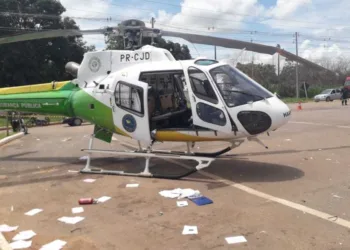 Helicóptero do Estado colide com caminhão no Segundo Distrito; ninguém ficou ferido