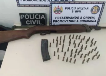 Operação conjunta apreende uma carabina de uso restrito e quantidade expressiva de munição