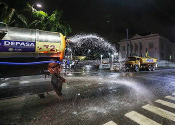 Governo do Estado inicia desinfecção de espaços públicos com grande circulação de pessoas