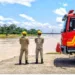 Defesa Civil e o Corpo de Bombeiros continuarão a monitorar a situação do rio em Cruzeiro e demais municípios do Juruá (FOTO DIVULGAÇÃO CBM-AC)