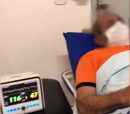 Filho chegou a gravar vídeo do pai hospitalizado em unidade de saúde da rede pública alagoana (Foto: Reprodução)
