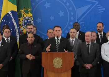 O presidente da República, Jair Bolsonaro, faz Pronunciamento no Palácio do Planalto