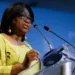 Rio de Janeiro - A diretora da Organização Pan-Americana da Saúde (OPAS), Carissa Etienne, durante abertura do 1º Congresso Internacional de Práticas Integrativas e Saúde Pública, no Riocentro (Tânia Rêgo/Agência Brasil)