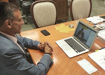 Marcio Bittar (MDB-AC) participou nesta terça-feira, 21, de uma reunião por videoconferência com o ministro da Infraestrutura, Tarcísio Freitas,