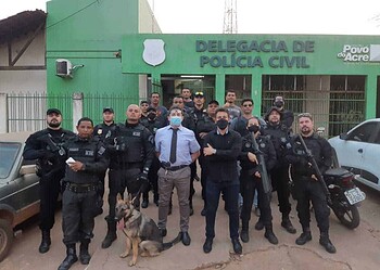 Policiais penais contaram com o apoio da Polícia Civil e do Canil (Foto: Ascom Sejusp)