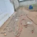 Policiais penais de plantão encontraram celas danificadas, juntamente com escadas artesanais, cordas artesanais do tipo “tereza” e objetos cortantes (Foto: Ascom Iapen)