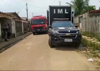 Corpo de Bombeiros e IML estiveram no local para remover o cadáver da vítima (Foto: Reprodução)
