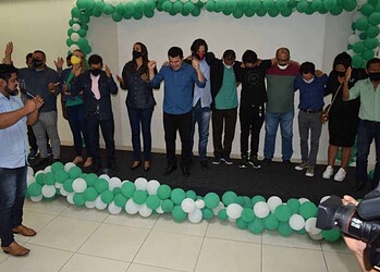 Jamyl falou do que já conseguiu fazer a pré-campanha e pedindo a oração dos pastores e líderes