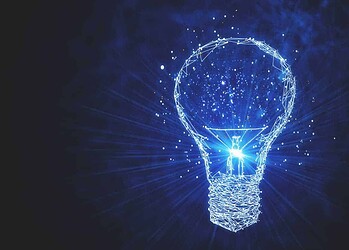 Abstract glowing polygonal on starry sky background. Idea and future concept. 3D Rendering