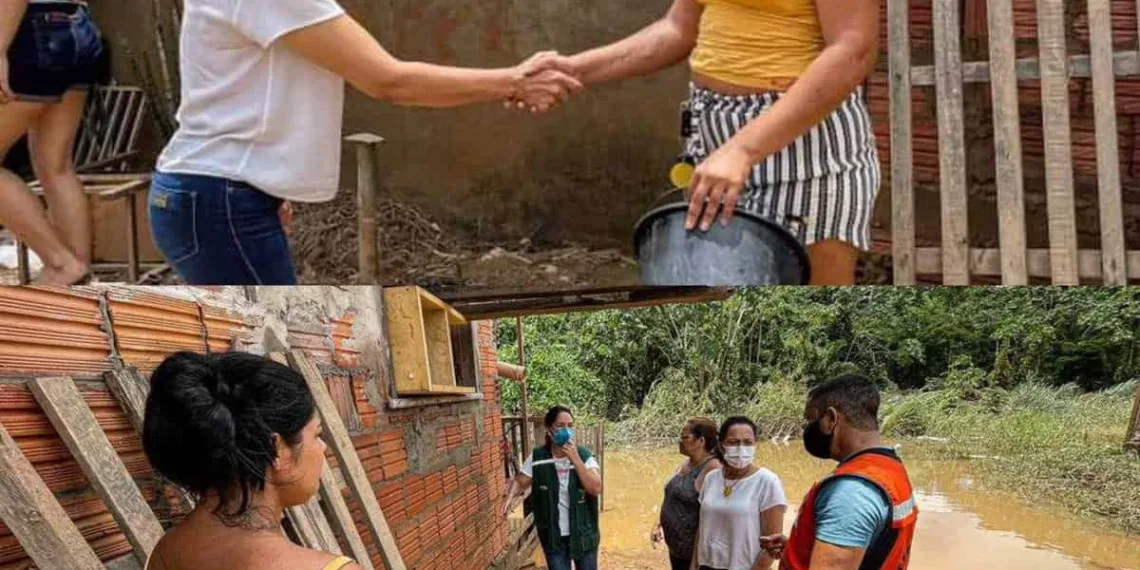 Senadora Mailza visita famílias atingidas pela enchente em Rio Branco