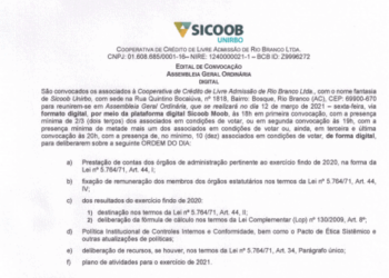 SICOOB - Edital de Convocação - Assembleia Geral