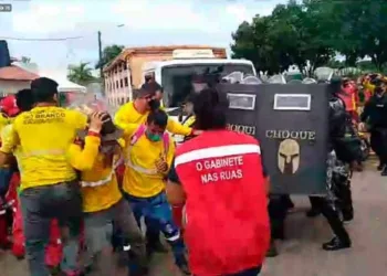 Bope usou gás de pimenta contra trabalhadores (Foto: Acervo pessoal)
