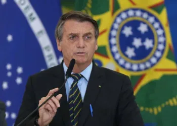O presidente Jair Bolsonaro, durante o anúncio das Novas Medidas da CAIXA de Apoio às Santas Casas e aos Hospitais Filantrópicos