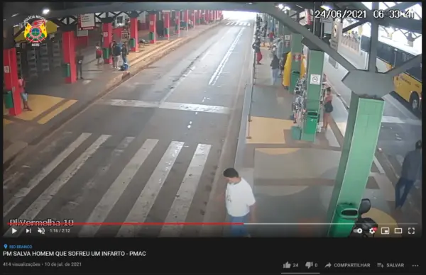 Soldado da PM salva homem que teve infarto no Terminal Urbano