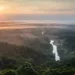 Vista aérea do Rio Moa ao amanhecer - Parque Nacional da Serra do Divisor(Foto Andre Dib)