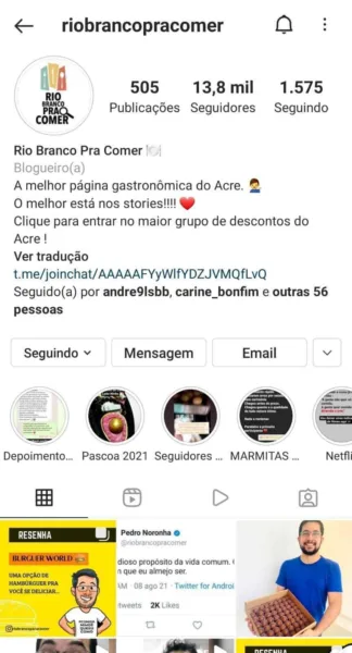 Perfil do Instagram ajuda mais de 500 empresas de alimentação durante a pandemia