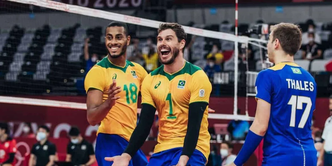 03.08.2021 - Jogos Olímpicos Tóquio 2020 - Vôlei Masculino - Brasil vences os donos da casa  e garante vaga da semifinal. - Ariake Arena, Tóquio. Foto: Miriam Jeske/COB