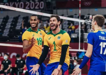 03.08.2021 - Jogos Olímpicos Tóquio 2020 - Vôlei Masculino - Brasil vences os donos da casa  e garante vaga da semifinal. - Ariake Arena, Tóquio. Foto: Miriam Jeske/COB