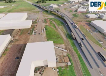 Perspectiva do viaduto da Corrente, na capital. Elevado será fundamental para melhorar a fluidez no trânsito em uma das regiões mais movimentadas da cidade. Arte: Deracre