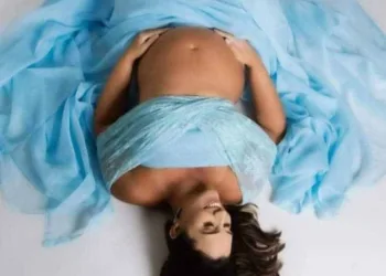 Lisbeth Rufino no ensaio fotográfico de Nathália que deve chegar ao mundo no final de setembro