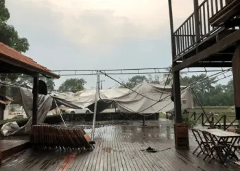  Vendaval destrói cobertura do restaurante e da academia do Círculo Militar