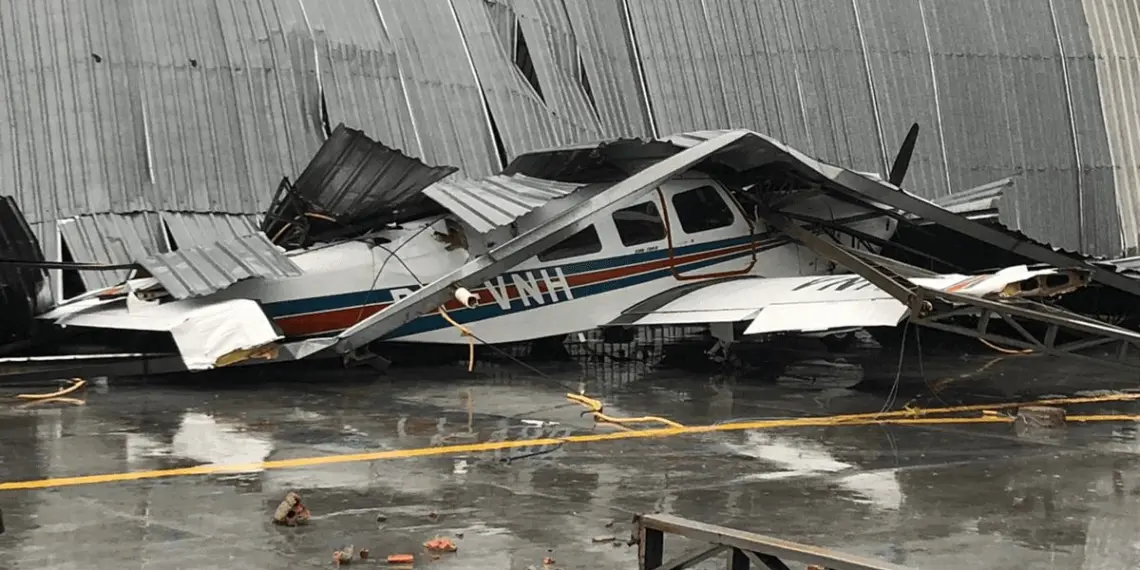 Temporal derruba hangar sobre avião e helicóptero, no aeroporto de Cruzeiro do Sul 1 tempestade aeroporto cruzeiro do sul
