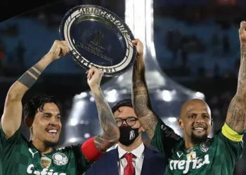 Comemorações da SE Palmeiras pela conquista da Copa Libertadores 2021. (Foto: Cesar Greco/Palmeiras)
