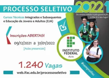 Ifac abre inscrições para 1240 vagas em cursos técnicos