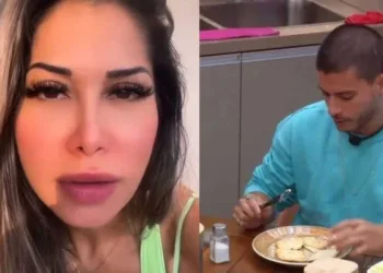Maira Cardi dá ‘bronca’ em Arthur Aguiar após ele comer pão no ‘BBB22’