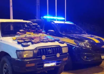 Droga estava escondida na carroceria do veículo (Foto: Ascom/PRF)