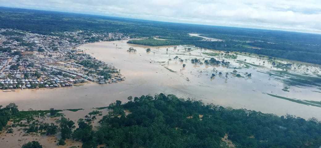 cheia Enchente Rio Taraúacá 2022 março defesa civil (Foto: Radar 104)