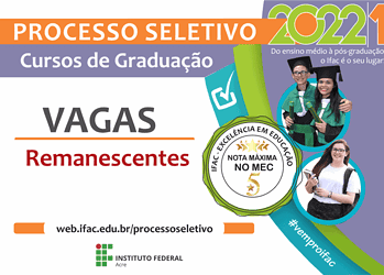 Ifac abre 228 vagas remanescentes de cursos superiores em quatro municípios