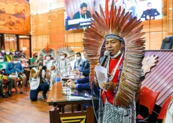 Em protesto contra exploração de terras, indígenas pedem ajuda a deputados para defesa de comunidades do Acre