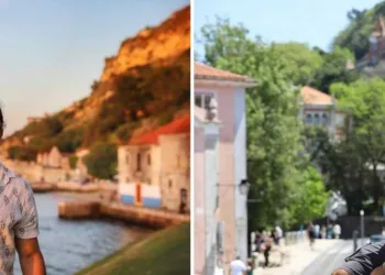 João Fernando Lobo nos belos cenários de sua viagem de férias à Europa