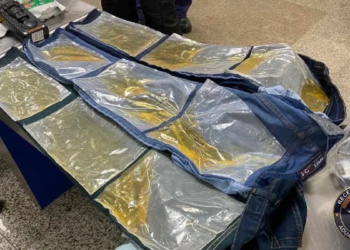 Passageiro de Rio Branco é flagrado no aeroporto de Brasília com mais de 9kg de cocaína líquida em garrafas de bebida, sachês de óleo de coco e calça jeans
