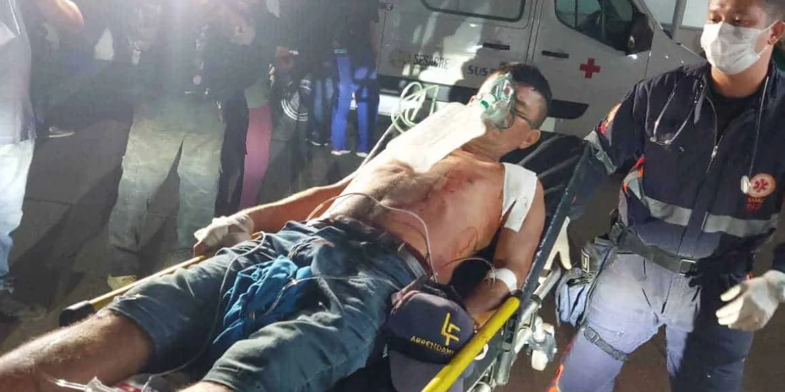 Com a força dos golpes, o homem teve uma costela quebrada e o pulmão perfurado (Foto: Cedida)