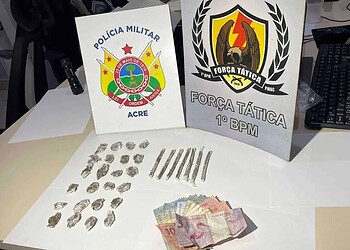 Acusado foi flagrado portando trouxinhas de skank e maconha (Foto: Cedida)